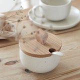 Sugar Bowl with Spoon and Wood Lid Pacifica by Casafina