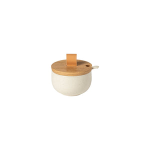 Sugar Bowl with Spoon and Wood Lid Pacifica by Casafina